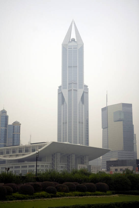 无人,公园,竖图,室外,白天,雾,建筑,上海,人民广场,高层建筑,bj175