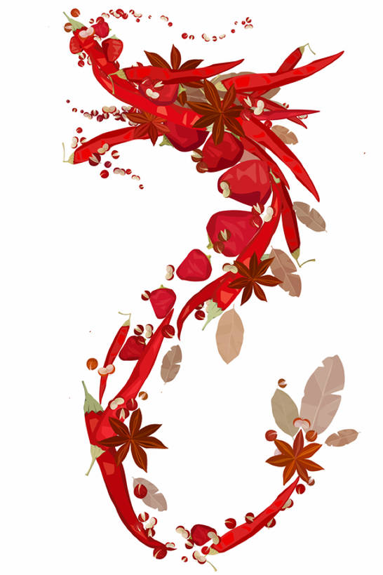 无人,竖图,彩色,插画,留白,白色背景,运气,成功,数码,科技,辣椒,春节,准备,阴影,形状,网络,龙,材料,符号,调料,调味,香料,佐料,食品,饮品,调味品,高光,几何,计算机图形,祝福,合成,图画,飞,传统,饮食,十二生肖,画,食物,饮料,红色,茴香,摄影,影棚,五颜六色,色彩斑斓,电脑合成图,数码合成图,八角,八角茴香,大茴香,创造力,合成图,草本,高贵,可口,清新,中国文化,摄影棚,图腾,传说,五彩缤纷,漫画,月桂叶,香叶,写实,具体,具象,八月珠,舶茴香,大料,作料,祥瑞,天竺桂,香桂叶,桂叶,五彩斑斓,灵兽,权势,尊荣,适口,五光十色,四川菜,幸运,月桂,灯笼椒,烹调,彩图,影棚拍摄,拍摄,传统文化,成分,bj175