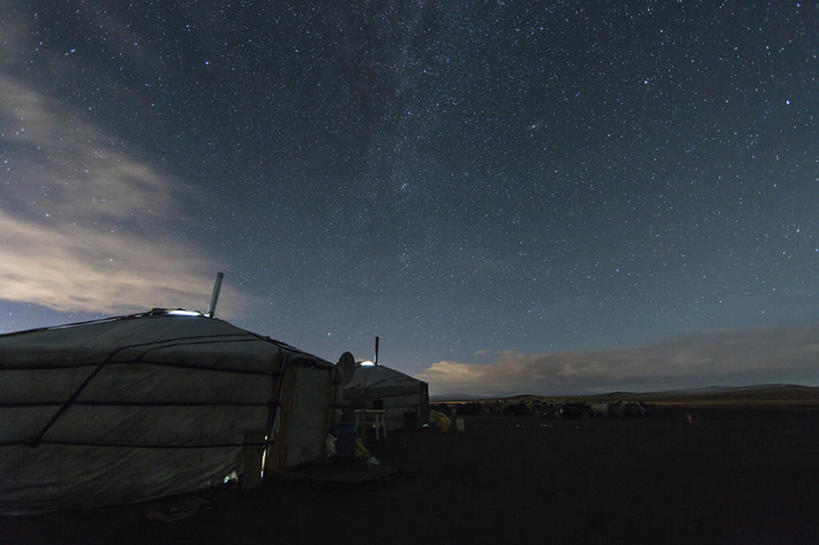 横图,室外,夜晚,山,亚洲,地形,星星,风景,天空,平原,蒙古包,bj175