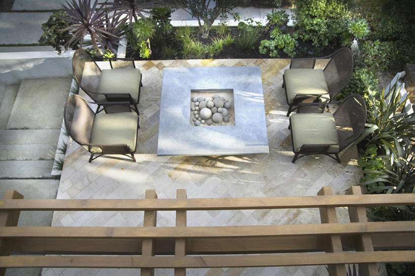 无人,横图,室外,别墅,家具,建筑,火,椅子,美国,房屋,地形,院子,座位,摄影,北美,住房,加利福尼亚,彩图,火坑,景观设计,bj175